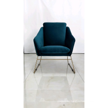 China Furniture Fabric Reception Hall Chair Metal Frame Single Seater Sofa Chair